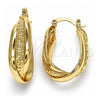 Oro Laminado Small Hoop, Gold Filled Style Greek Key Design, Polished, Golden Finish, 02.261.0033.20