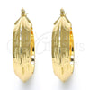 Oro Laminado Medium Hoop, Gold Filled Style Greek Key Design, Polished, Golden Finish, 02.261.0043.35