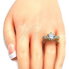 Oro Laminado Multi Stone Ring, Gold Filled Style with White Cubic Zirconia, Polished, Golden Finish, 01.284.0016.08 (Size 8)