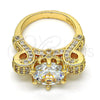 Oro Laminado Multi Stone Ring, Gold Filled Style with White Cubic Zirconia, Polished, Golden Finish, 01.284.0016.08 (Size 8)