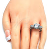 Rhodium Plated Multi Stone Ring, with White Cubic Zirconia, Polished, Rhodium Finish, 01.284.0016.1.07 (Size 7)