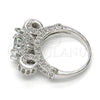 Rhodium Plated Multi Stone Ring, with White Cubic Zirconia, Polished, Rhodium Finish, 01.284.0016.1.07 (Size 7)