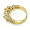 Oro Laminado Multi Stone Ring, Gold Filled Style with White Cubic Zirconia, Polished, Golden Finish, 01.284.0017.07 (Size 7)