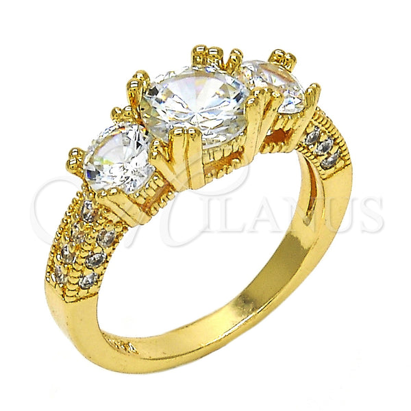 Gold Filled Ring — Multi Stone Ring with White Cubic Zirconia Polished — main product view — SKU 118896 | Oro Laminado anillo — Multi Stone Ring with blanco Cubic Zirconia pulido — SKU 118896