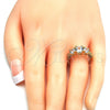 Oro Laminado Multi Stone Ring, Gold Filled Style with White Cubic Zirconia, Polished, Golden Finish, 01.284.0017.08 (Size 8)
