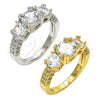 Oro Laminado Multi Stone Ring, Gold Filled Style with White Cubic Zirconia, Polished, Golden Finish, 01.284.0017.08 (Size 8)