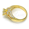 Oro Laminado Multi Stone Ring, Gold Filled Style with White Cubic Zirconia, Polished, Golden Finish, 01.284.0018.07 (Size 7)