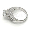 Rhodium Gold Filled Multi Stone Ring, with White Cubic Zirconia, Polished, Rhodium Finish, 01.284.0018.1.07 (Size 7)