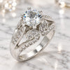 White Gold Filled Multi Stone Ring, with White Cubic Zirconia, Polished, Rhodium Finish, 01.284.0018.1.07 (Size 7)