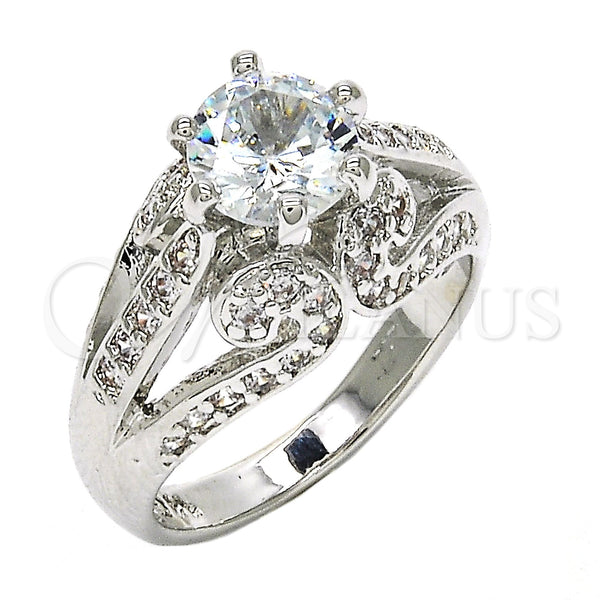 White Gold Filled Ring — Multi Stone Ring with White Cubic Zirconia Polished — main product view — SKU 118902 | Oro Laminado Blanco anillo — Multi Stone Ring with blanco Cubic Zirconia pulido — SKU 118902