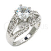 Rhodium Gold Filled Multi Stone Ring, with White Cubic Zirconia, Polished, Rhodium Finish, 01.284.0018.1.07 (Size 7)