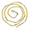 Oro Laminado Basic Necklace, Gold Filled Style Mariner Design, Polished, Golden Finish, 04.213.0030.22 (02 MM Thickness, 22 Inches Length)