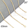 Oro Laminado Basic Necklace, Gold Filled Style Mariner Design, Polished, Golden Finish, 04.213.0030.20 (02 MM Thickness, 20 Inches Length)