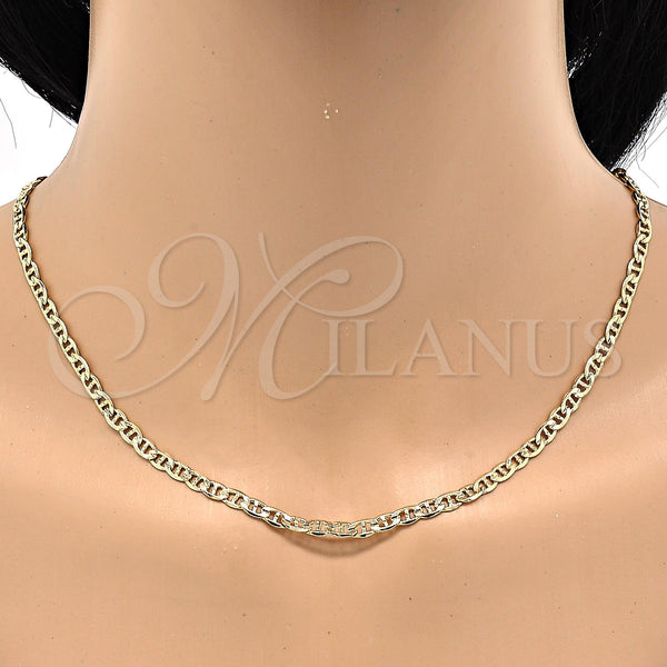 Gold Filled Necklace — Basic Necklace Mariner Design Polished 04. 04 MM — alternate product view — SKU 118917 | Oro Laminado collar — básico Necklace Mariner diseño pulido 04. 04 MM — SKU 118917