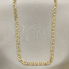 Oro Laminado Basic Necklace, Gold Filled Style Mariner Design, Polished, Golden Finish, 04.213.0107.20 (04 MM Thickness, 20 Inches Length)