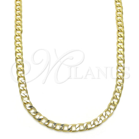 Oro Laminado Basic Necklace, Gold Filled Style Curb Design, Polished, Golden Finish, 04.213.0108.20