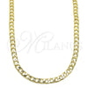 Oro Laminado Basic Necklace, Gold Filled Style Curb Design, Polished, Golden Finish, 04.213.0108.20
