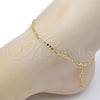 Oro Laminado Basic Anklet, Gold Filled Style Figaro Design, Polished, Golden Finish, 04.213.0110.10 (03 MM Thickness, 10 Inches Length)