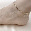 Oro Laminado Basic Anklet, Gold Filled Style Figaro Design, Polished, Golden Finish, 04.213.0110.10 (03 MM Thickness, 10 Inches Length)