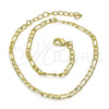 Oro Laminado Basic Anklet, Gold Filled Style Figaro Design, Polished, Golden Finish, 04.213.0110.10 (03 MM Thickness, 10 Inches Length)