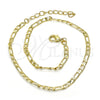 Oro Laminado Basic Anklet, Gold Filled Style Figaro Design, Polished, Golden Finish, 04.213.0110.10 (03 MM Thickness, 10 Inches Length)