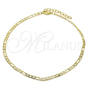 Gold Filled Anklet — Basic Anklet Figaro Design Polished 04. 03 MM — main product view — SKU 118928 | Oro Laminado tobillera — básico Anklet Figaro diseño pulido 04. 03 MM — SKU 118928