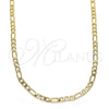 Oro Laminado Basic Necklace, Gold Filled Style Figaro Design, Polished, Golden Finish, 04.213.0110.24 (03 MM Thickness, 24 Inches Length)