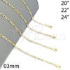 Oro Laminado Basic Necklace, Gold Filled Style Figaro Design, Polished, Golden Finish, 04.213.0110.24 (03 MM Thickness, 24 Inches Length)