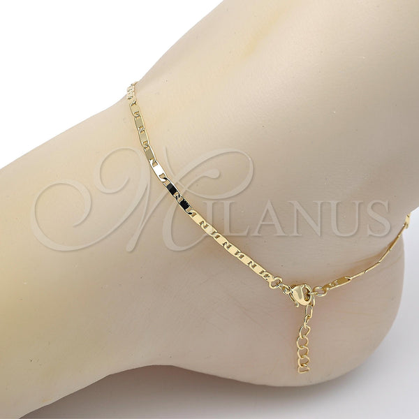 Gold Filled Anklet — Basic Anklet Polished 04. 02 MM Thickness 10 — alternate product view — SKU 118940 | Oro Laminado tobillera — básico Anklet pulido 04. 02 MM Thickness 10 — SKU 118940