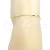 Oro Laminado Basic Anklet, Gold Filled Style Polished, Golden Finish, 04.213.0096.10 (02 MM Thickness, 10 Inches Length)