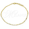 Oro Laminado Basic Anklet, Gold Filled Style Polished, Golden Finish, 04.213.0096.10 (02 MM Thickness, 10 Inches Length)