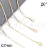 Oro Laminado Basic Necklace, Gold Filled Style Polished, Golden Finish, 04.213.0096.20 (02 MM Thickness, 20 Inches Length)