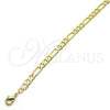 Oro Laminado Basic Anklet, Gold Filled Style Figaro Design, Polished, Golden Finish, 04.213.0113.10 (Thickness, 10 Inches Length)