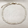Oro Laminado Basic Anklet, Gold Filled Style Figaro Design, Polished, Golden Finish, 04.213.0113.10 (Thickness, 10 Inches Length)