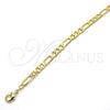 Oro Laminado Basic Necklace, Gold Filled Style Figaro Design, Polished, Golden Finish, 04.213.0113.24 (100 Gauge, Thickness, 24 Inches Length)