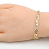 Oro Laminado Basic Bracelet, Gold Filled Style Diamond Cutting Finish, Golden Finish, 04.213.0116.08 (04 MM Thickness, 8 Inches Length)