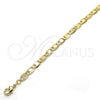 Oro Laminado Basic Bracelet, Gold Filled Style Diamond Cutting Finish, Golden Finish, 04.213.0116.08 (04 MM Thickness, 8 Inches Length)