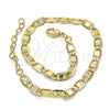 Oro Laminado Basic Bracelet, Gold Filled Style Diamond Cutting Finish, Golden Finish, 04.213.0116.08 (04 MM Thickness, 8 Inches Length)