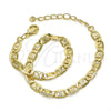 Oro Laminado Basic Bracelet, Gold Filled Style Diamond Cutting Finish, Golden Finish, 04.213.0116.08 (04 MM Thickness, 8 Inches Length)