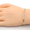 Oro Laminado Basic Bracelet, Gold Filled Style Mariner Design, Polished, Golden Finish, 03.63.1828.08 (0.80 Gauge, 04 MM Thickness, 8 Inches Length)