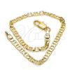 Oro Laminado Basic Bracelet, Gold Filled Style Mariner Design, Polished, Golden Finish, 03.63.1828.08 (0.80 Gauge, 04 MM Thickness, 8 Inches Length)