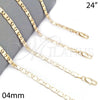 Oro Laminado Basic Necklace, Gold Filled Style Polished, Golden Finish, 04.63.1346.24