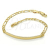 Oro Laminado ID Bracelet, Gold Filled Style Polished, Golden Finish, 03.168.0017.08 (0.80 Gauge, 04 MM Thickness, 8 Inches Length)