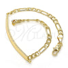 Oro Laminado ID Bracelet, Gold Filled Style Polished, Golden Finish, 03.168.0017.08 (0.80 Gauge, 04 MM Thickness, 8 Inches Length)