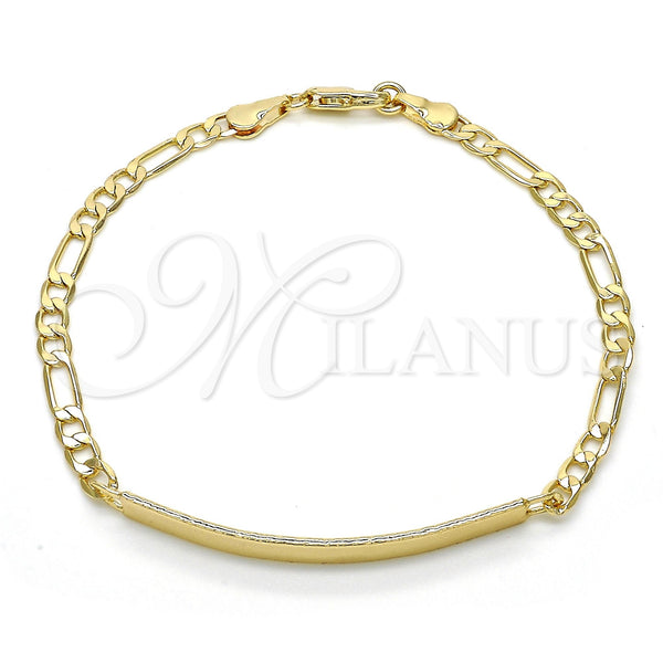Gold Filled Bracelet — ID Bracelet Polished 03. 0.80 Gauge 04 MM — main product view — SKU 118963 | Oro Laminado brazalete — ID Bracelet pulido 03. 0.80 Gauge 04 MM — SKU 118963