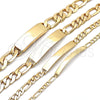 Oro Laminado ID Bracelet, Gold Filled Style Polished, Golden Finish, 03.168.0017.08 (0.80 Gauge, 04 MM Thickness, 8 Inches Length)