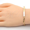 Oro Laminado ID Bracelet, Gold Filled Style Polished, Golden Finish, 03.168.0018.08 (0.80 Gauge, 04 MM Thickness, 8 Inches Length)