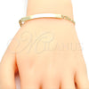 Oro Laminado ID Bracelet, Gold Filled Style Polished, Golden Finish, 03.168.0018.08 (0.80 Gauge, 04 MM Thickness, 8 Inches Length)