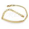 Oro Laminado ID Bracelet, Gold Filled Style Polished, Golden Finish, 03.168.0018.08 (0.80 Gauge, 04 MM Thickness, 8 Inches Length)