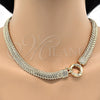 Oro Laminado Necklace and Bracelet, Gold Filled Style Greek Key Design, Polished, Golden Finish, 06.179.0001